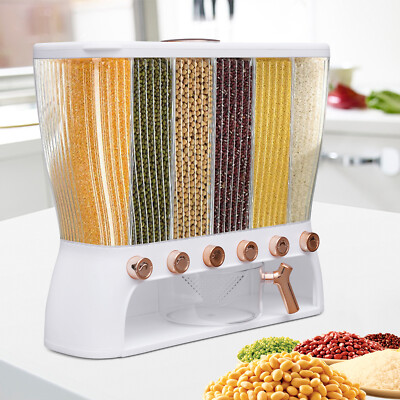 6 Gittern Müslispender Getreidespender Cornflakes Bohnenbehälter Mit Deckel
