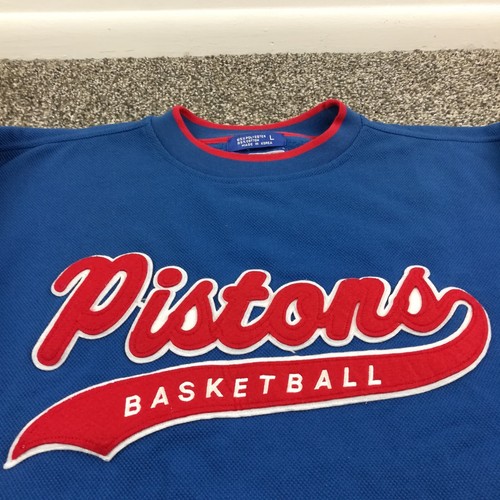 Vintage Detroit Pistons Sweatshirt Starter Script Crewneck 90s Mens Large - Picture 2 of 12