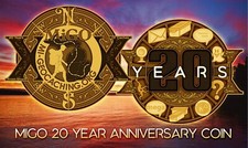 Geocoin - Michigan Geocaching Org's 20 year Geocoin, unactivated