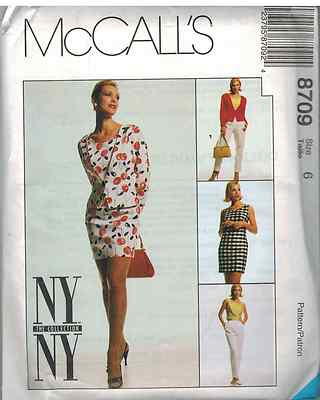 8709 UNCUT McCalls SEWING Pattern Misses Jacket Dress Top Pants Vintage NY NY FF