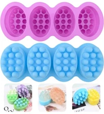  Soap Massage Silicone Mold，2 Pcs Massage Bar Mold Handmade Massage Soap Mold