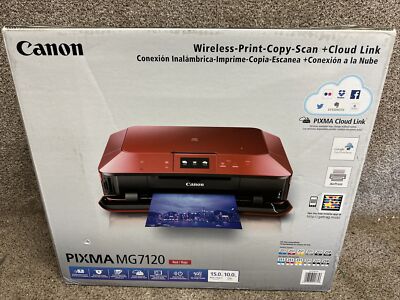 New Sealed CANON PIXMA MG7120 Wireless All-In-1 Color Inkjet Photo Printer Red