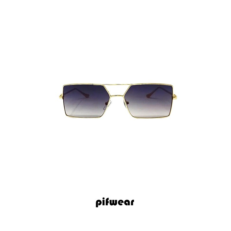 Men and Women Metal Gold Sunglasses with Grey Gradient Lens by Pifwear NYC 3