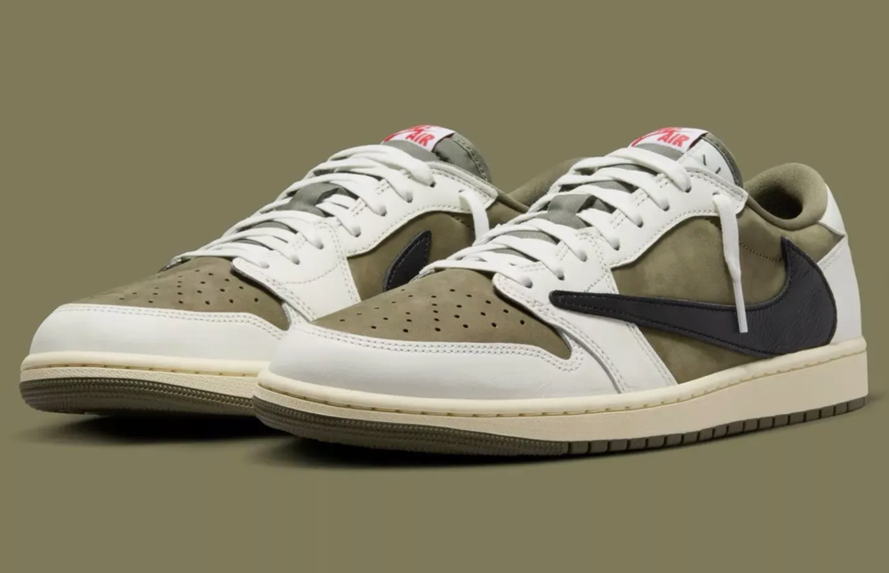 Travis Scott Jordan 1 Low Medium Olive Size 4M/5.5WMN Brand New‼️