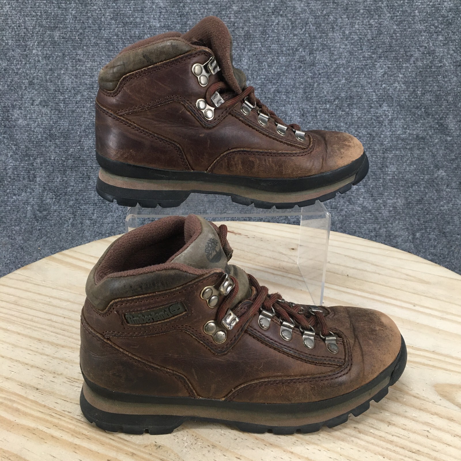 Timberland Boots Womens M Euro Hiker Brown Leather Lace Up Ankle