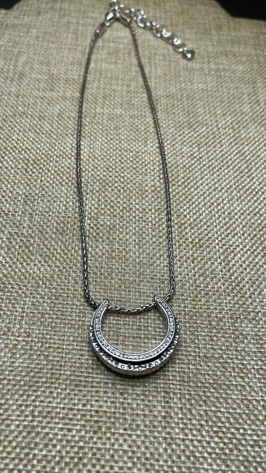 Brighton Crescent Moon Reversible Rhinestone Silv… - image 3