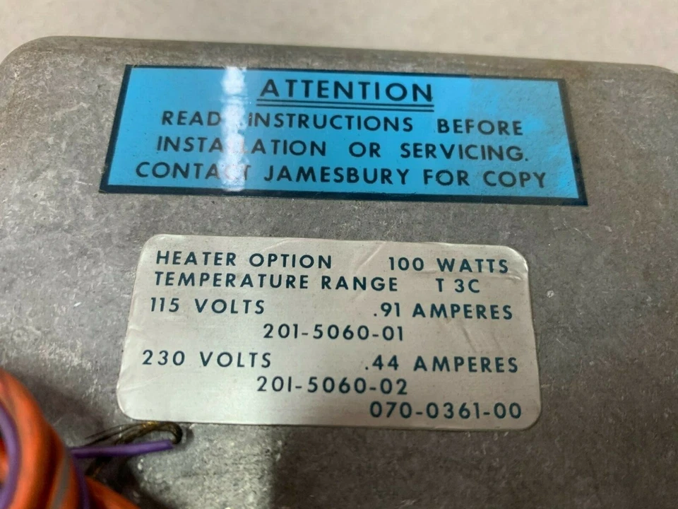 НОВЫЙ БЕЗ КОРОБКИ ПЕРЕКЛЮЧАТЕЛЬ ТЕМПЕРАТУРЫ JAMESBURY 201-5060-01 - Изображение 2 из 4