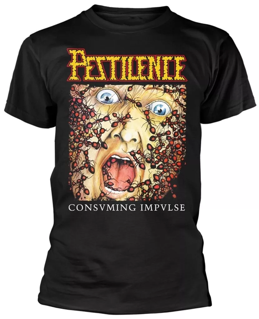 Pestilence 'Consuming Impulse Album Cover' (Black) T