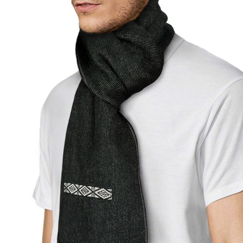Alpaca Wool Scarves - Dual-Tone, Brushed Finish, Embroidery - Andean Elegance - Picture 3 of 17
