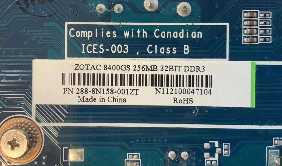 ZOTAC NVIDIA GeForce 8400GS 256MB HDMI 288-80N44-040ZT - I4C - Image 4 of 4