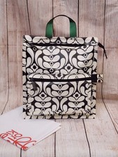 Orla Kiely Coated Canvas Flat Pack Backpack - Larkhall - Noveau Ebony
