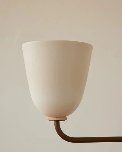 Lola Chandelier, handmade 3 light Walnut ball Large Ceiling décor fixture - Picture 8 of 10