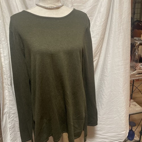 Chelsea & Theodore Women Top Size Large Green Long Sleeve - Picture 3 of 7
