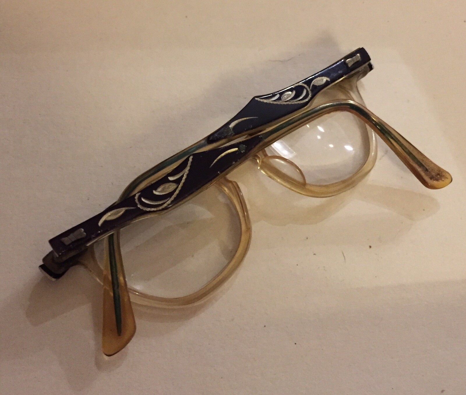 Vintage Horn Rimmed Glasses 195060 MARINE 5 And A Half With Original