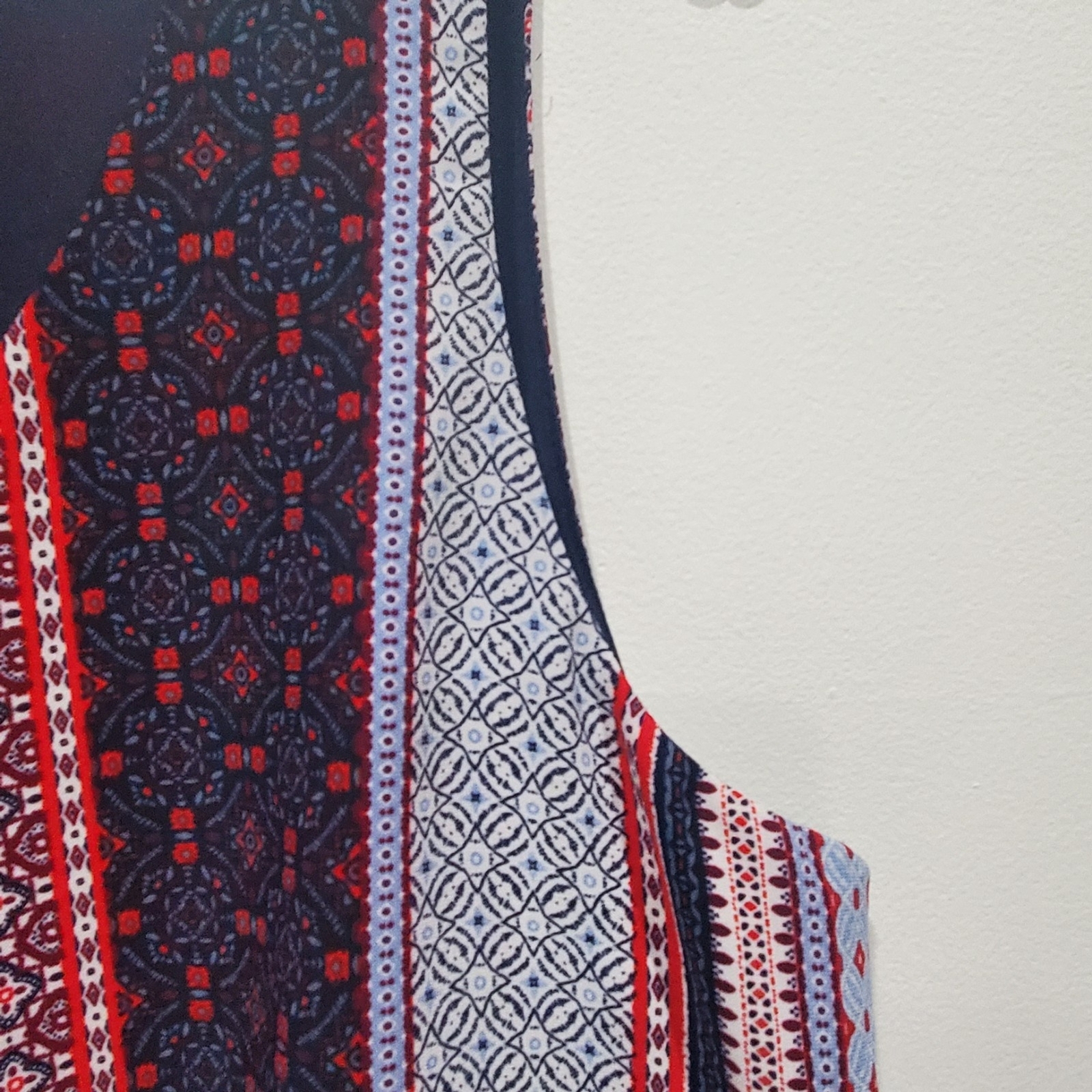 Monteau Multi Patterned Striped Layered Sleeveles… - image 3