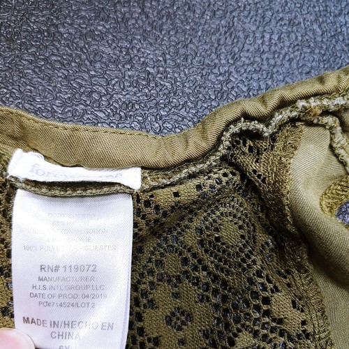 Forever Me Girls Size 6X Sage Green Open Front Lace Back Sleeveless Shirt - Picture 13 of 16