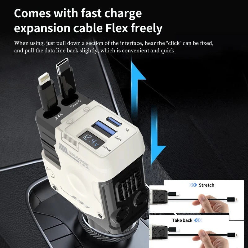 4 USB Port Super Fast Car Charger Adapter for iPhone Samsung Android Phone LOT - Image 3 of 4