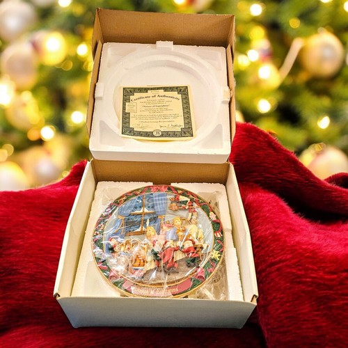 Visions of Sugarplums 3D Lighted Plate 7th Edition Visit From St Nick 1997 COA - Picture 2 of 8