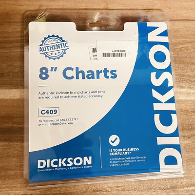 Dickson C409 Chart, 8 In, 0 To 100, 31 Day, 60PC