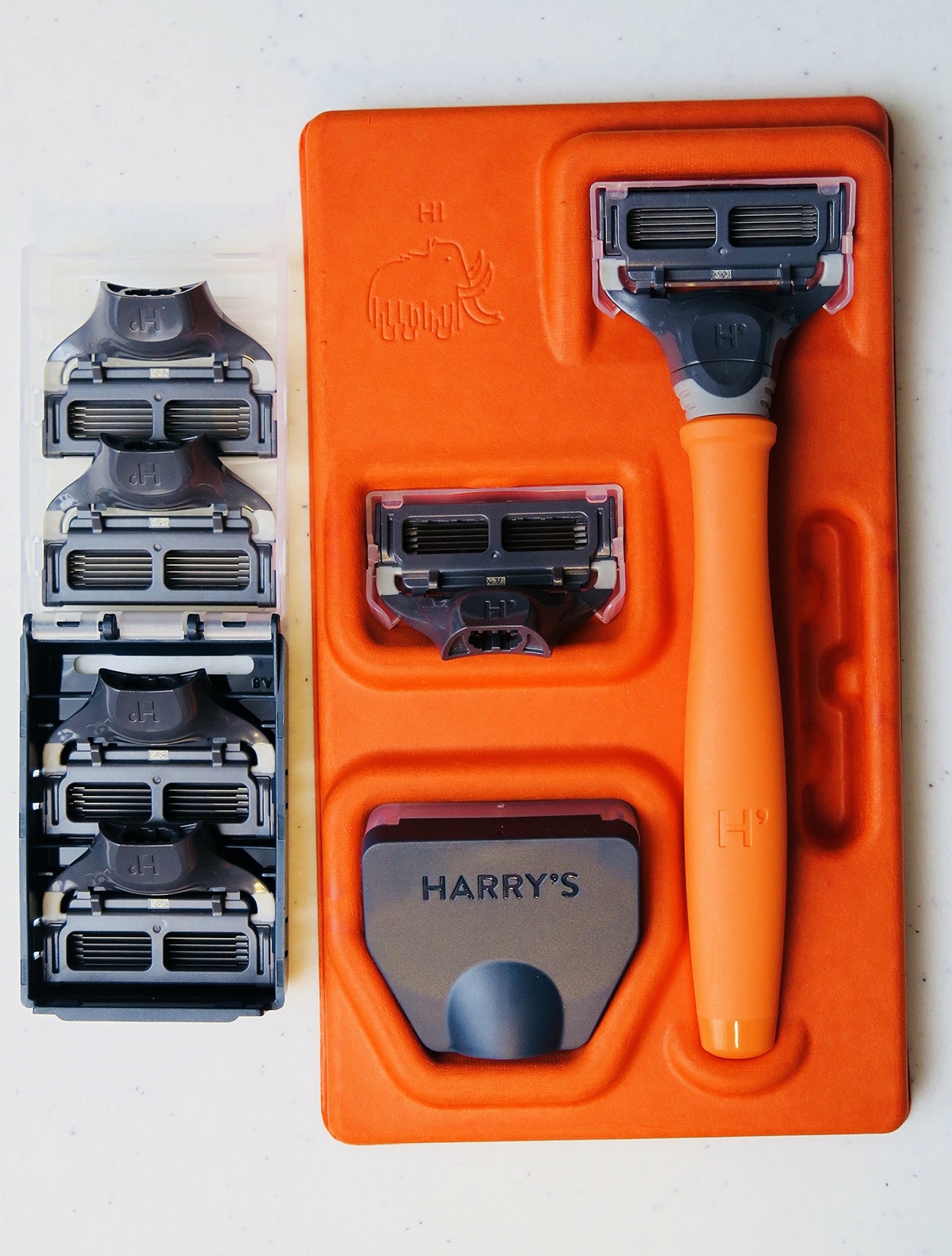 Harry's Men's Razor Set with 6 Razor Blades Bright Orange eBay