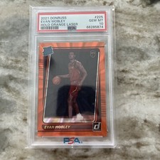 Evan Mobley 2021 Donruss RC Holo ORANGE Laser Rated Rookie PSA 10