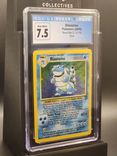 BLASTOISE Holo #2 Pokemon TCG 2000 Base Set 2 CGC 7.5 NEAR MINT+