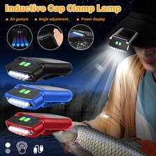 1-4X LED Rechargeable Hat Clip-on Head Lamp Headlight Sensor Torch Light Camping