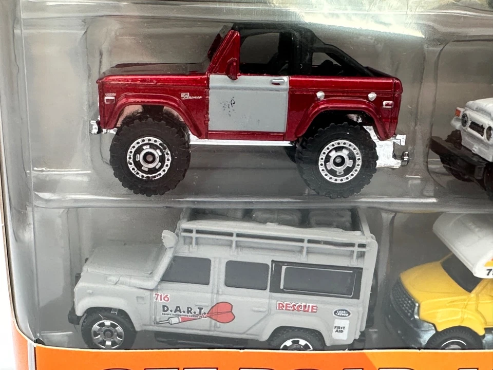 Paquete de 10 juegos de regalo Matchbox Off-Road Adventures, Safari Land Cruiser, 1:64, nuevo en caja Foto 3 de 4