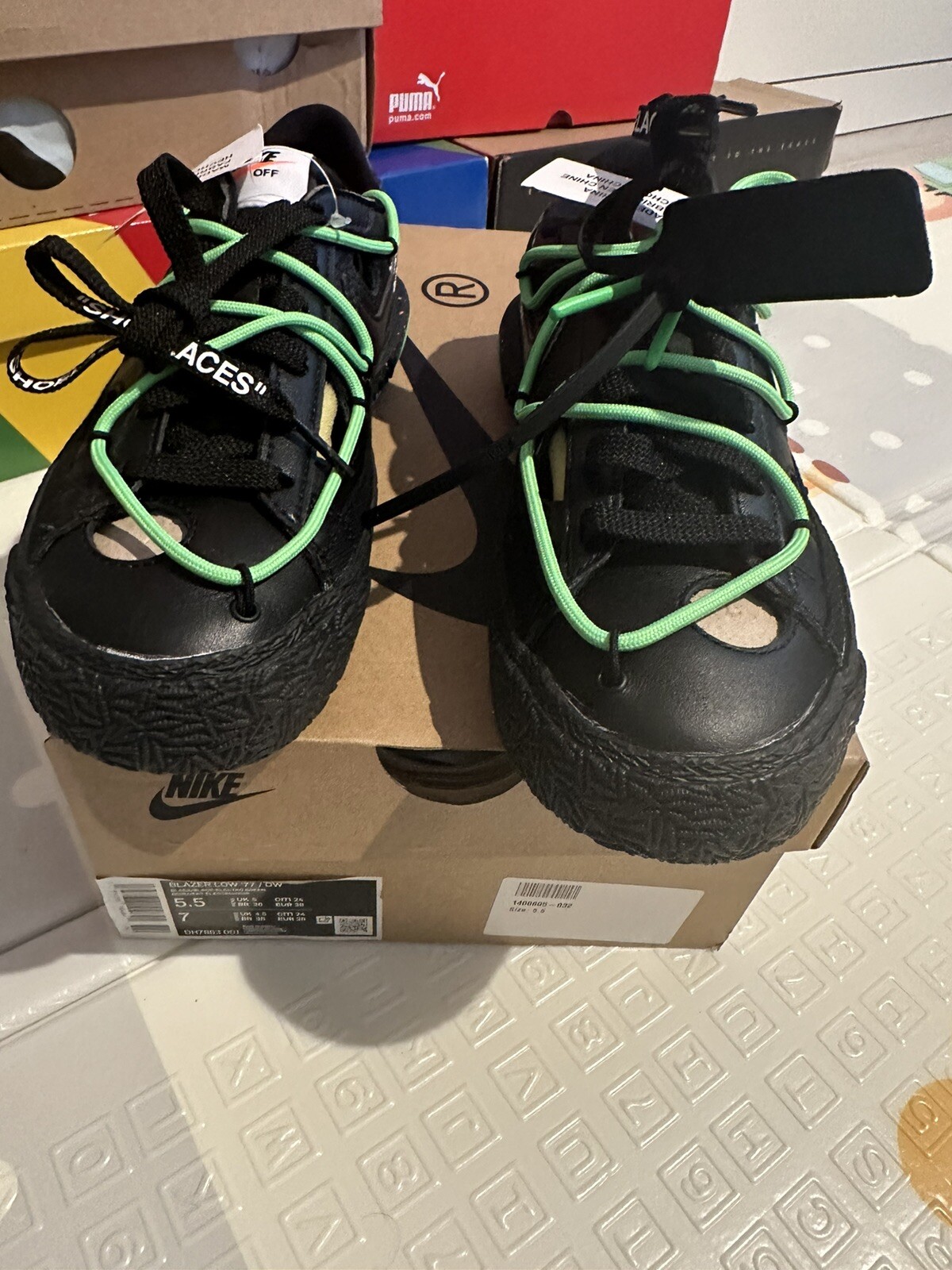 OFF WHITE X NIKE Taglia UK 5 Blazer Nike basso x bianco sporco nero 2022