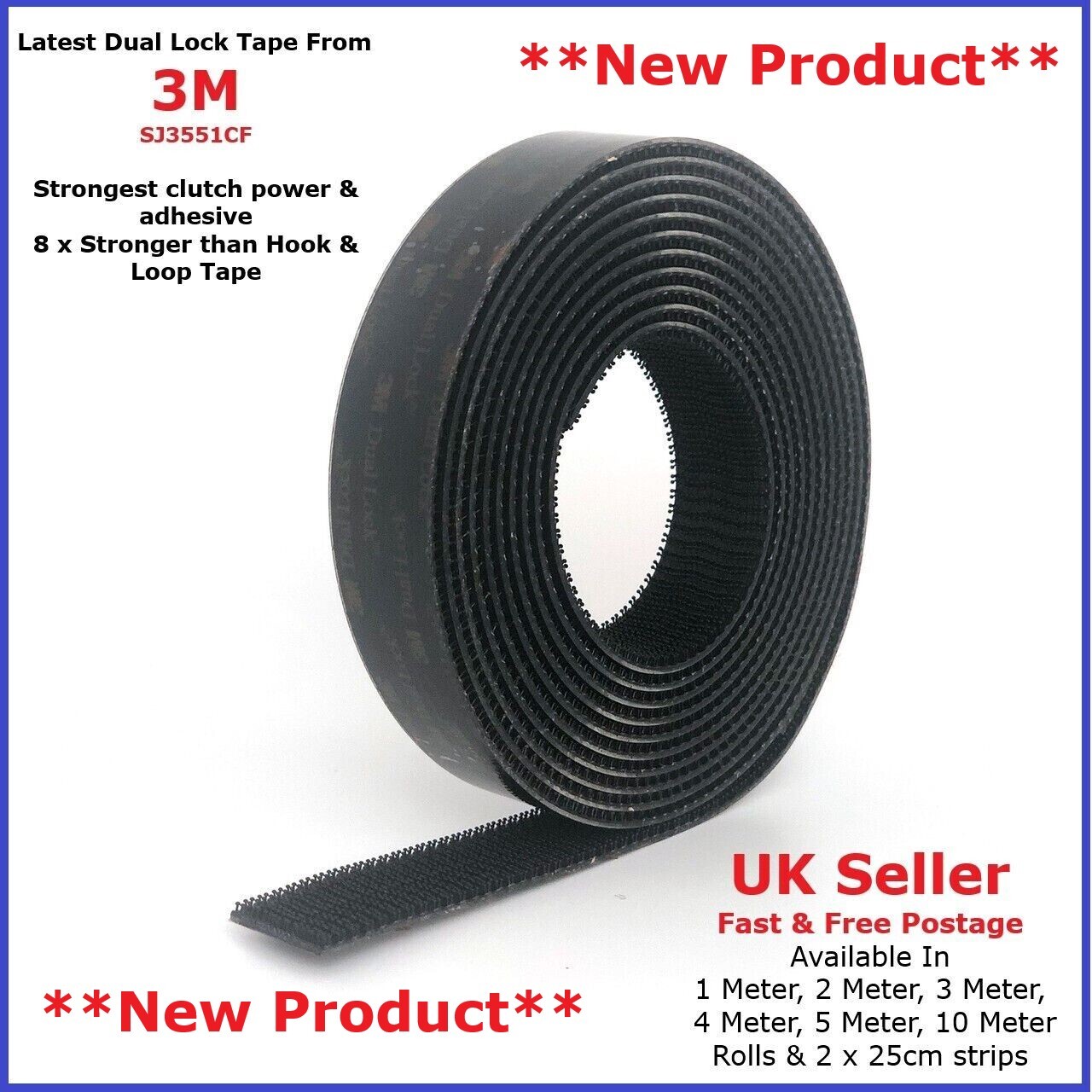 NEW STRONGEST 3M DUAL LOCK 400 STEM SJ3551CF BLACK HEAVY DUTY VHB ADHESIVE TAPE eBay