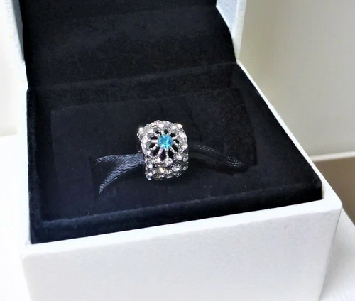 New Charm SILVER Blue Charm for Bracelet Inner Shine Rays Star SILVER