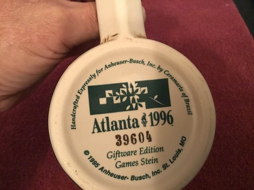 Olympic Centennial Anheuser-Busch 1996 Atlanta Stein #39604 - Picture 6 of 6