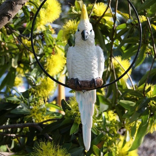 Galah Cockatoo Parrot Hanging Garden Australia Native Bird Swing Ring Ornament - Picture 5 of 11