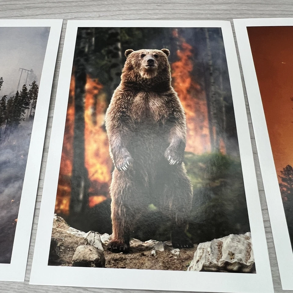 Lot of 3 Arbor Day Foundation PHOTOS 5.5"h x 3.75"w Bear Forest Fire New Cards - Image 3 of 4
