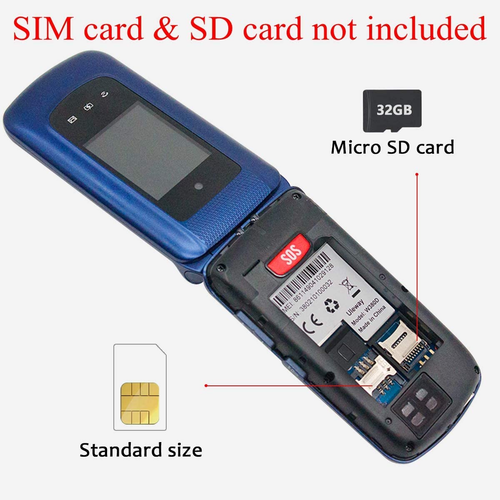 Uleway GSM Seniorenhandy Klapphandy Ohne Vertrag, Vodafone, Großtasten Mobiltele - Bild 7 von 12