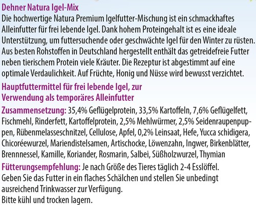 Igelfutter Futter Mix, getreidefrei, Dehner Natura Premium - Bild 5 von 6