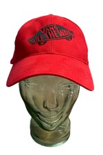 VANS Off The Wall Embroidered Trucker Snapback Baseball Hat Red Black