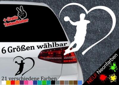 Handballer Herz Aufkleber -6 Größen 21 Farben- Kempa Anwurf Kreisläufer 7-Meter