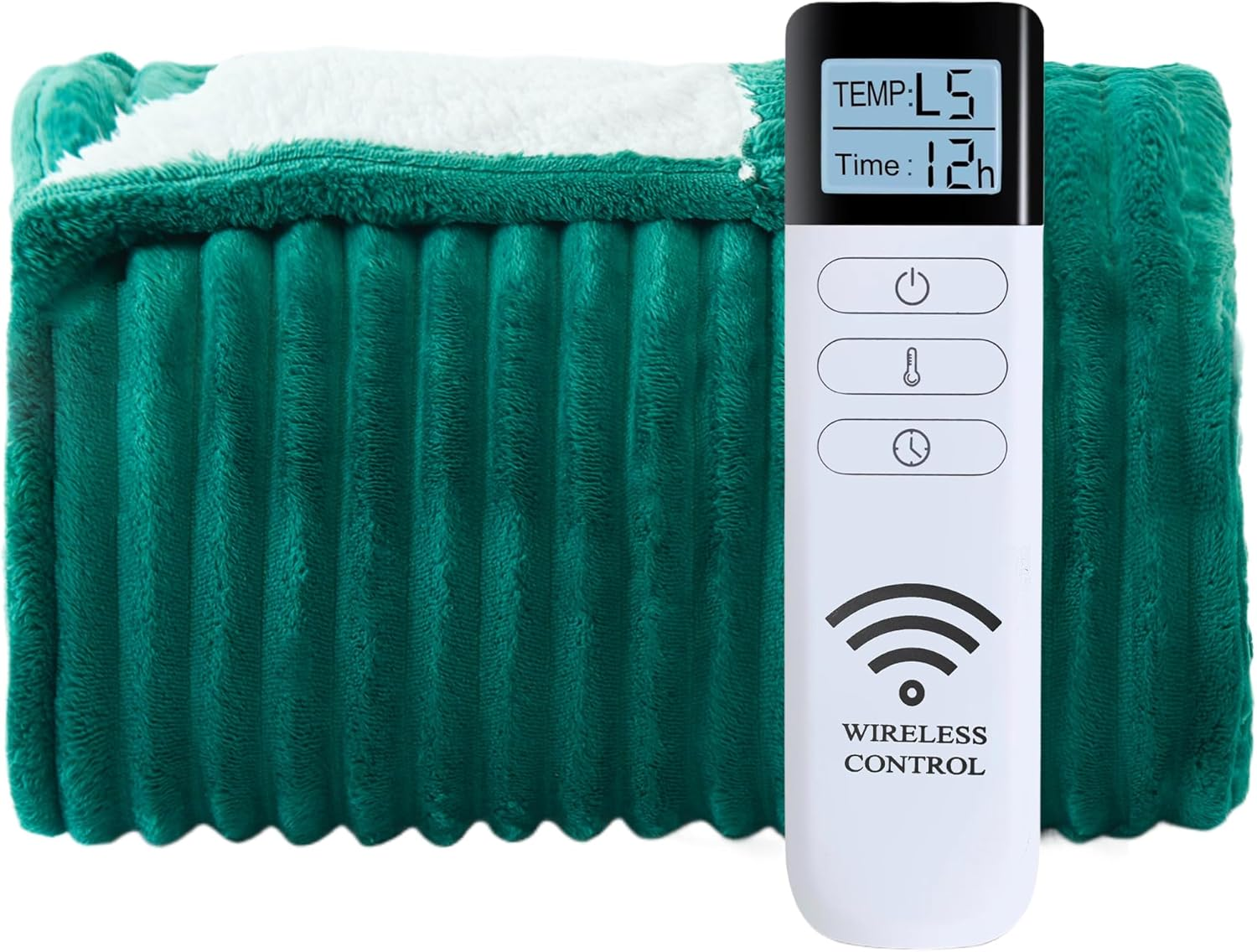 Heated Blanket Electric Throw - Reversible Heating Blanket Flannel Sherpa Throw