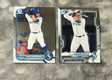 Julio Rodriguez 2022 Bowman Chrome Base Rookie & 2021 Bowman Chrome Base Rookie 