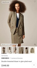 J.CREW Double-Breasted Wool Blazer Glen Plaid Houndstooth Size 0
