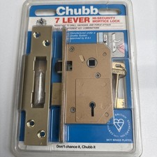 Chubb 3K77-7 Lever Mortice Lock 67mm 2.5" Brass Finish For Wooden Doors
