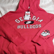 Nike Georgia Bulldogs Red Hoodie Sweatshirt Mens Size L NCAA