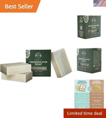 Plant-Based Cold Process Bar Soap Set   Nourishing Cedarwood Pine 3-Pack