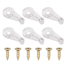 Alamic 50 Pack Glass Retainer Clips 5mm Cabinet Window Clear