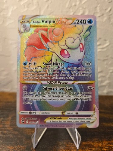 Pokémon TCG Alolan Vulpix VSTAR Silver Tempest Holo Card 197/195 Secret Rare