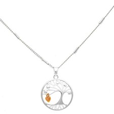 equilibrium Two Tone Tree Dangly Heart Necklace