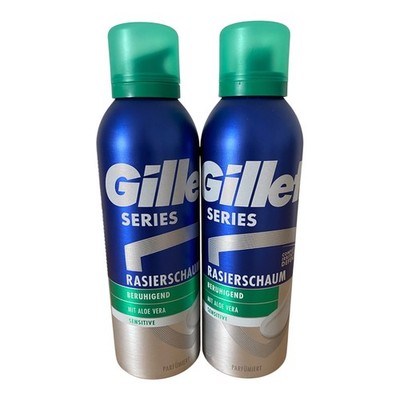 Gillette Series Rasierschaum Beruhigend 2er Pack (2x 200ml) mit Aloe Vera, Rasur