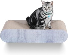 Cat Scratcher, Cardboard Lounge Bed, Bone Shape Design, Scratching Pad, Grey