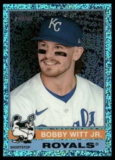 2025 Topps Heritage Chrome Light Blue Sparkle Refractors #92 Bobby Witt Jr.